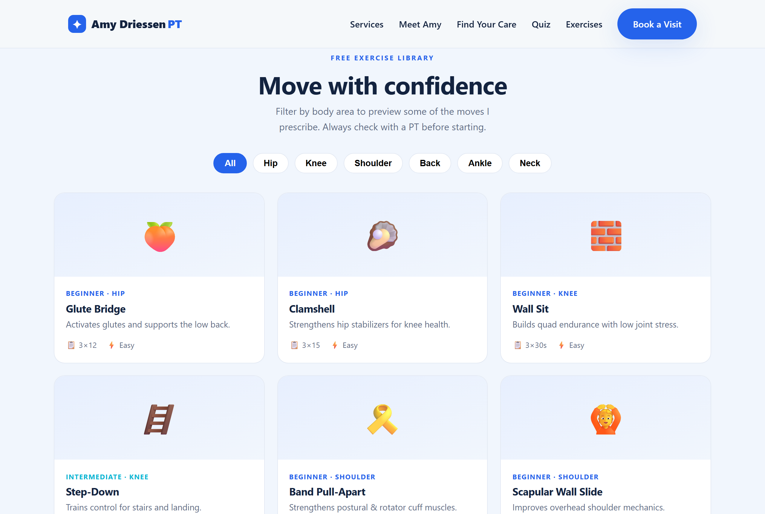 Revive PT — Exercise library